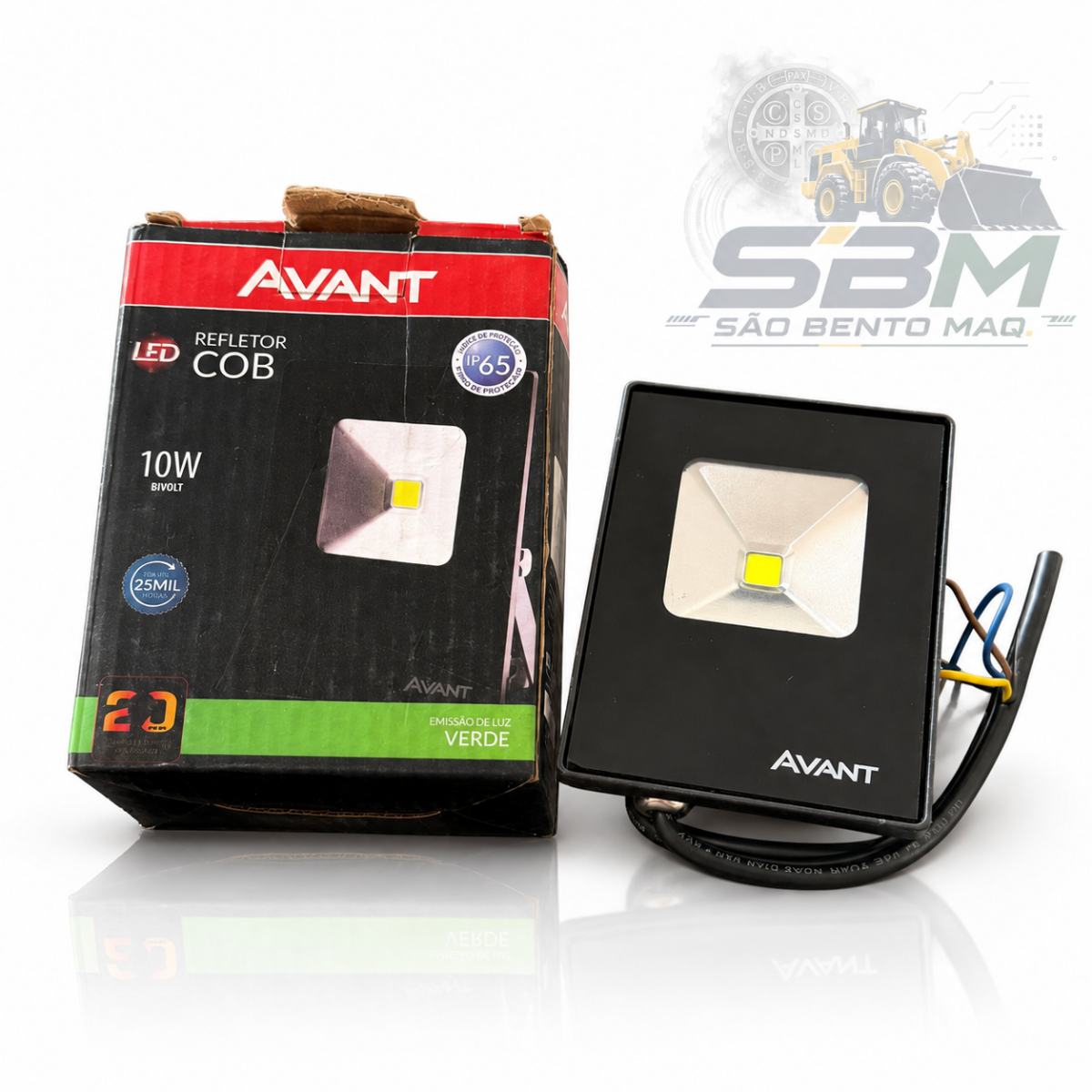 Refletor LED COB Slim 10W Avant – Emissão de Luz Verde (IP65 Bivolt)